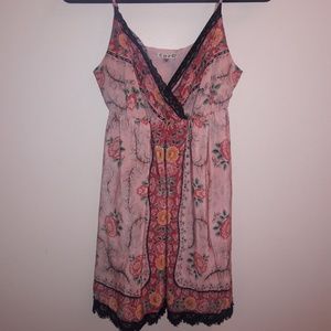 Cope| Lace floral print chemise tank slip dress